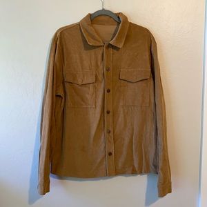 Khaki corduroy button down shirt